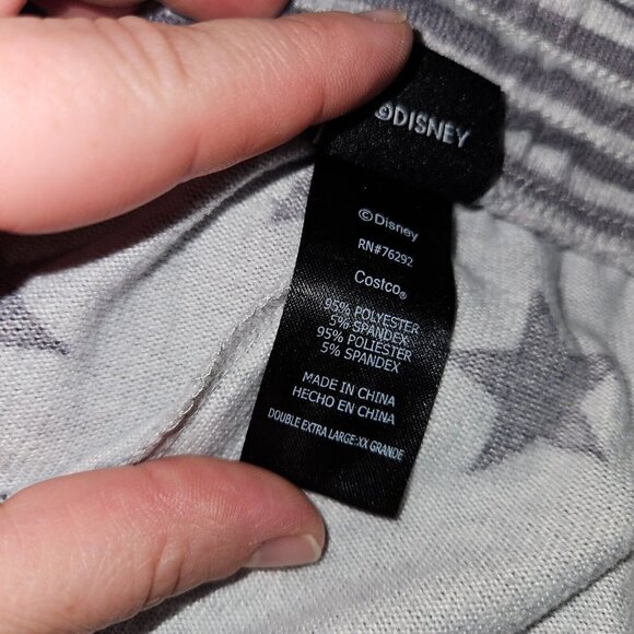 Disney Mickey Mouse 2-Pc Pajamas Lounge Set Top Pants Gray Stars Womens XXL READ - Picture 14 of 16